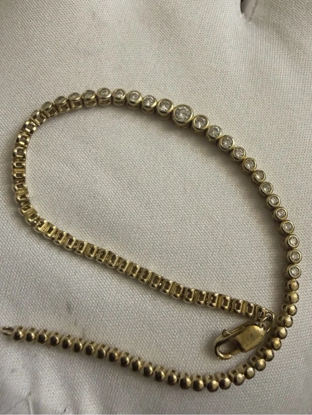 925 Sterling Silver 14K Gold Plated 1.60TCW Lab Grown Diamond Tennis Bracelet